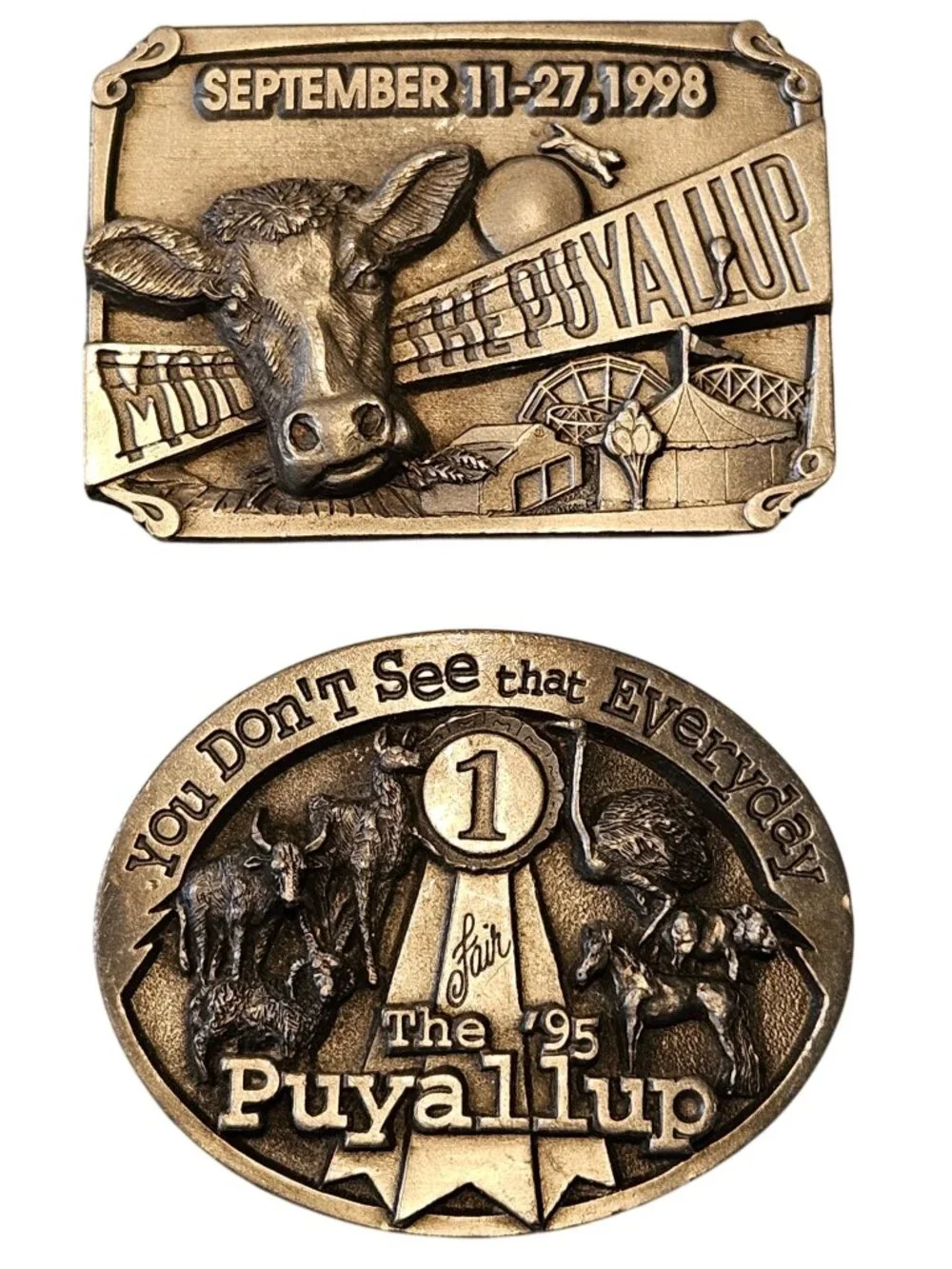 Siskiyou Belt Buckles Lot 2 Puyallup Fair 1995 1998 Limited Edition Numbered